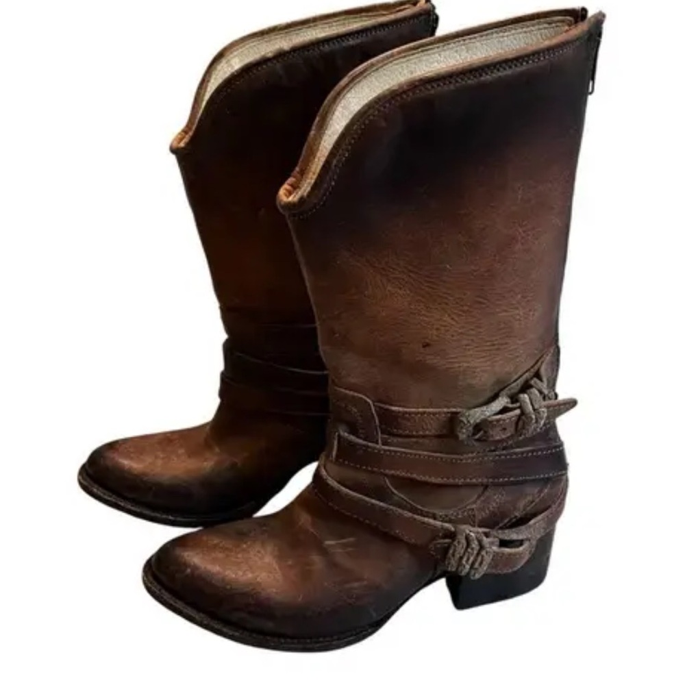 Freebird by Steven pikes wrap strap leather buckle boots - Picture 2 of 12